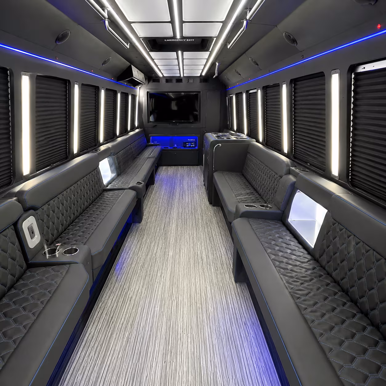 eugene party bus rental interior