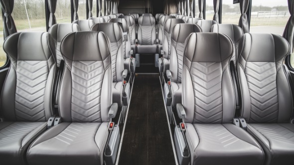 56 passenger charter bus interior view