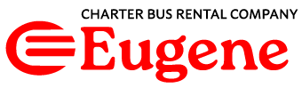 charter bus rental company eugene logo